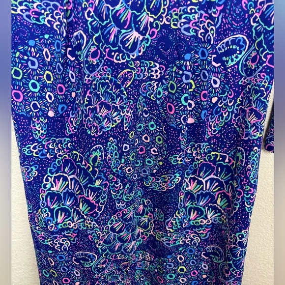 Lilly Pulitzer Aubrey UPF 50+ 3/4 Sleeve Dress in Lapis Lazuli Take It Slow XS - Picture 6 of 9